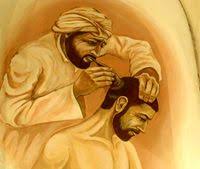 Historical illustration of traditional wet cupping therapy